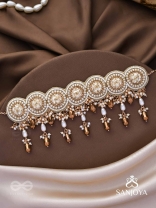 Stavaka- The Beloved Bouquet- Beads, Pearl And Glass Drops Hand Embroidered Choker Neckpiece