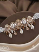 Velakula- The Coastline Stories- Shells, Beads, Pearl And Glass Drops Hand Embroidered Choker Neckpiece