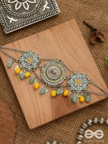 The Playful Skies - Enamelled Oxidised Choker Neckpiece