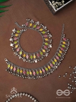 The Dainty Dazzle- Enamelled Oxidised Anklets (Set of 2)