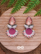 The Leafy Glow- Stone Enamelled Oxidised Ear Jackets