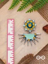 The Begonia Field- Enamelled Oxidised Ear Jackets