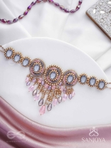 Bijaksara- The Secret Spell- Stones, Beads And Glass Drops Hand Embroidered Choker Neckpiece