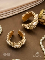 Lavnakar- The Coast Of Treasures- Shells And Beads Hand Embroidered Bangles (Set Of 2)