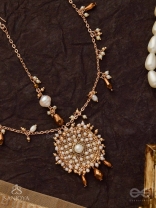 Vilsat- The Exquisite Mesh- Pearl, Beads And Glass Drops Hand Embroidered Maangtika