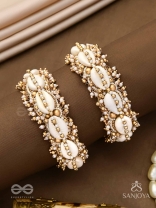 Arthogya  - The Marine Treasures - Shells And Beads Hand Embroidered Cuff Bracelets (Set Of 2)