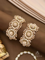 Shlaghya - The Glorious Creations - Beaded Hand Embroidered Cuff Bracelets (Set Of 2)