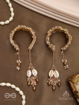 Kapardak - The Angel Braids - Beads, Shells And Glass Drops Hand Embroidered Cuff Bracelets (Set Of 2)