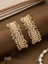 Kapardak - The Angel Braids - Beads, Shells And Glass Drops Hand Embroidered Cuff Bracelets (Set Of 2)