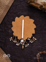 Prabhanjanam - The Stormy Reflectors - Shell, Mirrors And Glass Drops Hand Embroidered Hair Accessory