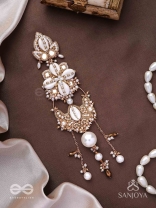 Grathan - The Delicate Intricacy - Mirrors, Shells, Beads And Pearls Hand Embroidered Hair Accessory