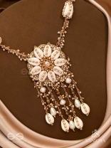Upkulam - The Shore Letters - Shells, Beads And Pearl Drops Hand Embroidered Neckpiece