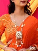 Upkulam - The Shore Letters - Shells, Beads And Pearl Drops Hand Embroidered Neckpiece