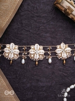 Stavkini - The Shell Bouquet - Shells, Mirrors, Beads And Glass Drops Hand Embroidered Kamarbandh