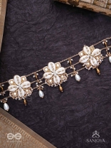 Stavkini - The Shell Bouquet - Shells, Mirrors, Beads And Glass Drops Hand Embroidered Kamarbandh