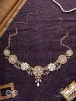 Mandlani - The Spellbinding Orbits - Shells, Mirrors, Pearls And Glass Drops Hand Embroidered Kamar Bandh