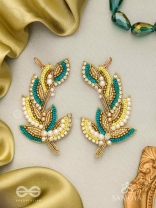 Parnin - The Embellished Feathers - Beads, Sequins And Cutdana Hand Embroidered Earrings