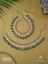 Kadkani - The Pastel Bells - Enamelled Oxidised Anklets (Set Of 2)