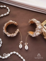 Prachurya - The Marine Abundance - Shells, Mirrors And Beads Hand Embroidered Cuff Bracelets (Set Of 2)