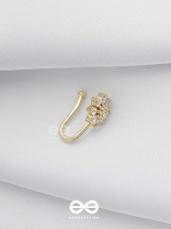 The Gorgeous Bloom - Golden Cubic Zirconia  NoseRing (NON-PIERCING)