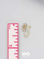 The Gorgeous Bloom - Golden Cubic Zirconia  NoseRing (NON-PIERCING)