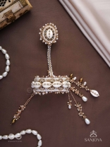 Vivriddhi - The Stream Of Prosperity - Shells, Beads, Glass And Pearl Drops Hand Embroidered Haathphool 