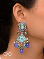 The Skyline Shore - Stone Enamelled Oxidised Earrings