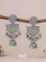 The Forest Lake- Enamelled Oxidised Earrings