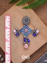 The Sky Blooms - Enamelled Oxidised Earrings