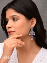 The Sky Blooms - Enamelled Oxidised Earrings