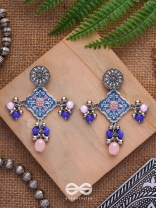 The Sky Blooms - Enamelled Oxidised Earrings