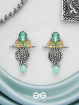 The Warm Shades - Stone Enamelled Oxidised Earrings