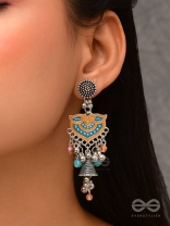 The Sunset Bells - Enamelled Oxidised Earrings