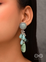 The Misty Drops - Enamelled Oxidised Earrings