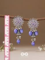The Azure Snowflakes - Enamelled Oxidised Earrings