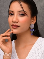 The Azure Snowflakes - Enamelled Oxidised Earrings