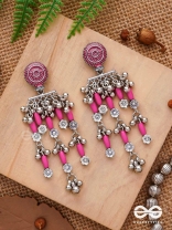 The Fuchsia Fairies - Enamelled Oxidised Earrings
