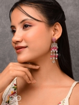 The Fuchsia Fairies - Enamelled Oxidised Earrings