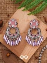 The Tender Lilac - Enamelled Oxidised Earrings
