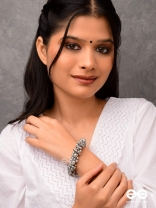 The Moon-Drenched Melody - Oxidised Bracelet 