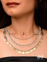 The Spellbinding Chimes - Beads And Coins Multilayered Neckpiece