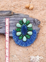 Dhrishu - The Deep Hues - Stones, Beads And Resham Hand Embroidered Earrings