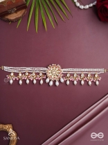 Dyulok - The Heavenly Charm - Beads, Pearl Drops, Polki And Kundan Finished Hand Embroidered Neckpiece