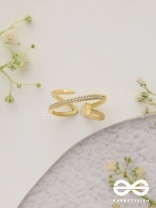 The Medusa'S Crown - Cubic Zirconia Golden Ring (Adjustable)