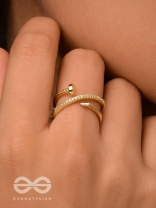 The Medusa'S Crown - Cubic Zirconia Golden Ring (Adjustable)