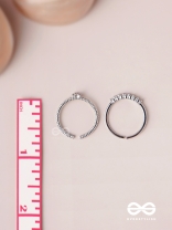 The Diamond Beauty - Silver Cubic Zirconia Rings (Set Of 2 Adjustable)