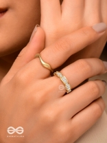 Midas Treasures - Golden Cubic Zirconia Rings (Set Of 2 Adjustable)