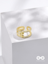 The Cherished Bonds - Golden Cubic Zirconia Ring (Adjustable)