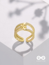 The Cherished Bonds - Golden Cubic Zirconia Ring (Adjustable)