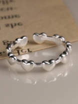 The Stereo Hearts - Silver Ring (Adjustable)